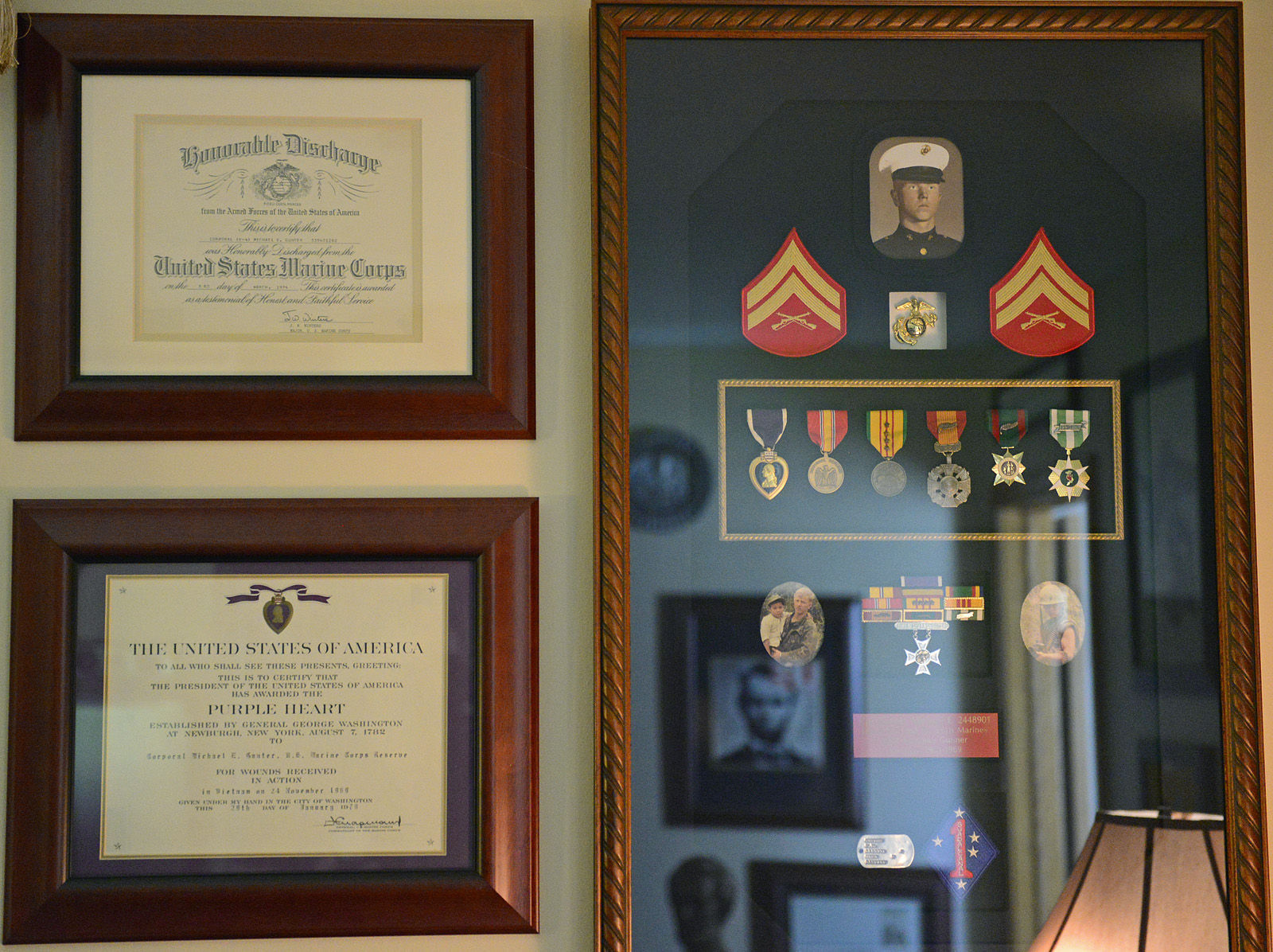 Service honors of Mike Gunter, a Vietnam War vet